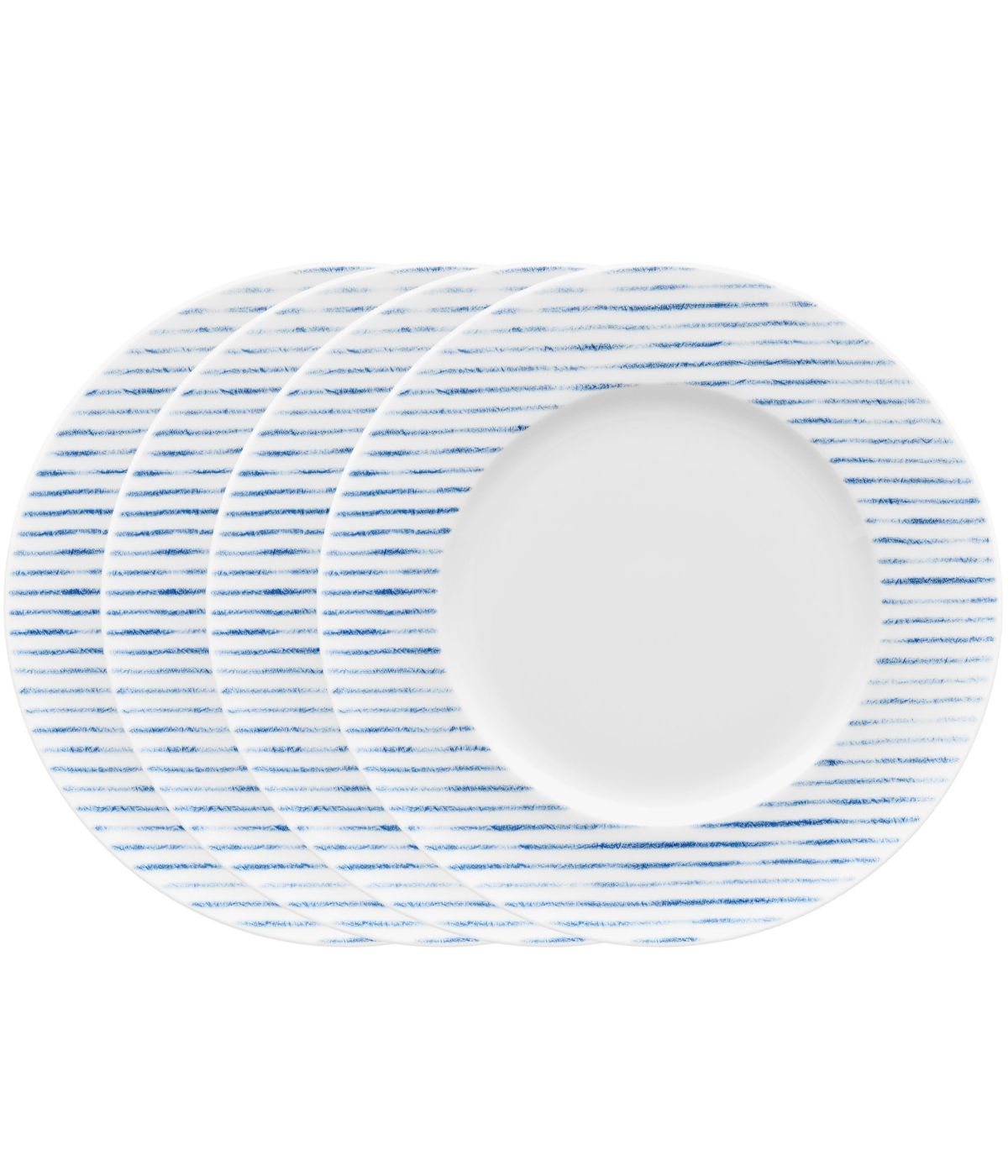  Noritake Hammock Set of 4 Rim Salad Plates - Stripes - Blue - Bonton