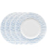  Noritake Hammock Set of 4 Rim Salad Plates - Stripes - Blue - Bonton