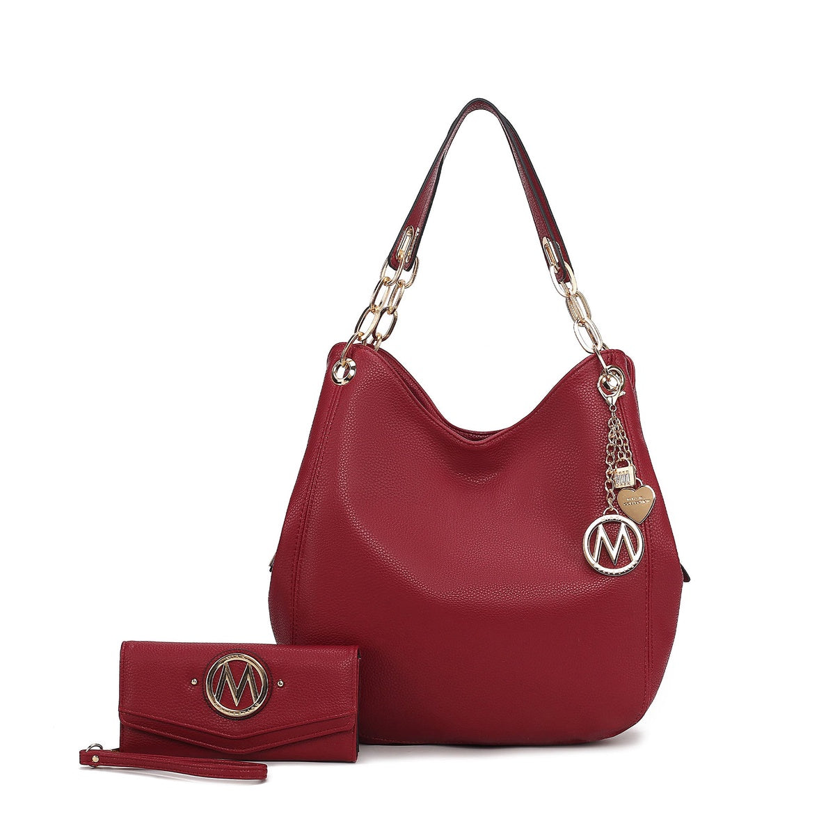  MKF Collection Ashley Hobo Bag and Wallet Set - Cognac Brown - Bonton