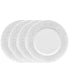  Noritake Hammock Set of 4 Rim Dinner Plates - Dots - Grey - Bonton