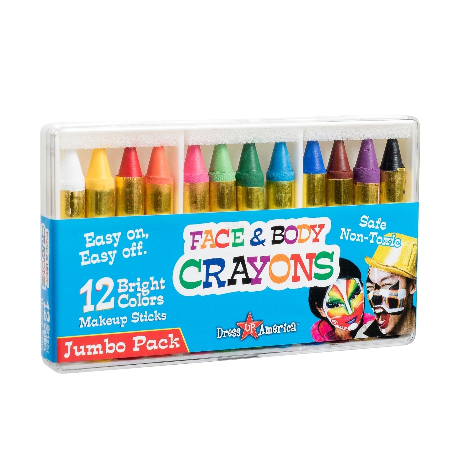  Dress Up America 12 Face Paint Crayons Set by Dress Up America - Default Title - Bonton