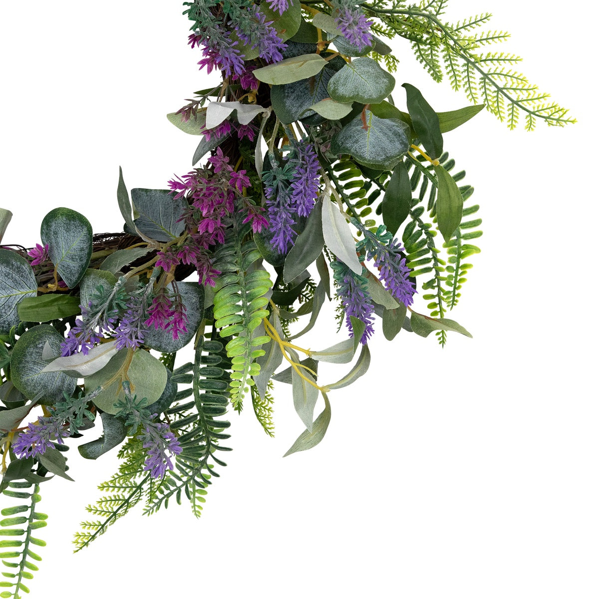  Northlight Lavender and Mixed Foliage Artificial Floral Spring Wreath  Purple and Green - 22-Inch - Default Title - Bonton