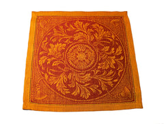 French Home Linen Set of 6 Renaissance Napkins  - Warm Sienna and Saffron