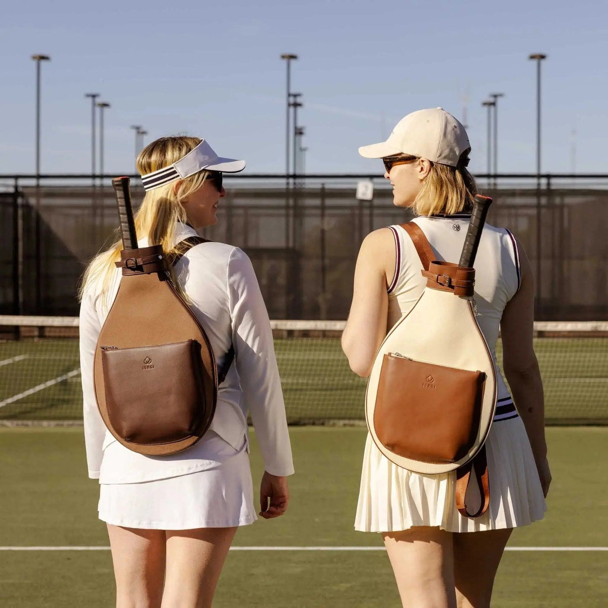  Jurgi Tennis Backpack - Brown Canvas & Leather - Brown - Bonton