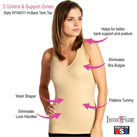 InstantFigure Shirred Tank Top Shapewear WT40011
