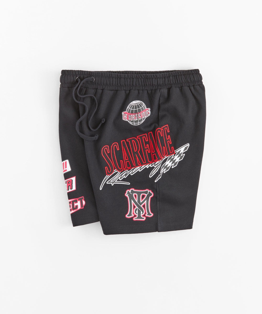  Reason Clothing Scarface Racing Short - Black - BLACK - Bonton