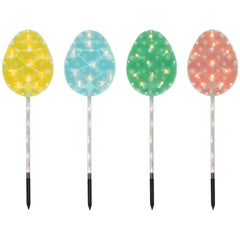 Easter Egg Pathway Marker Lawn Stakes - 28.5" - Set of 4