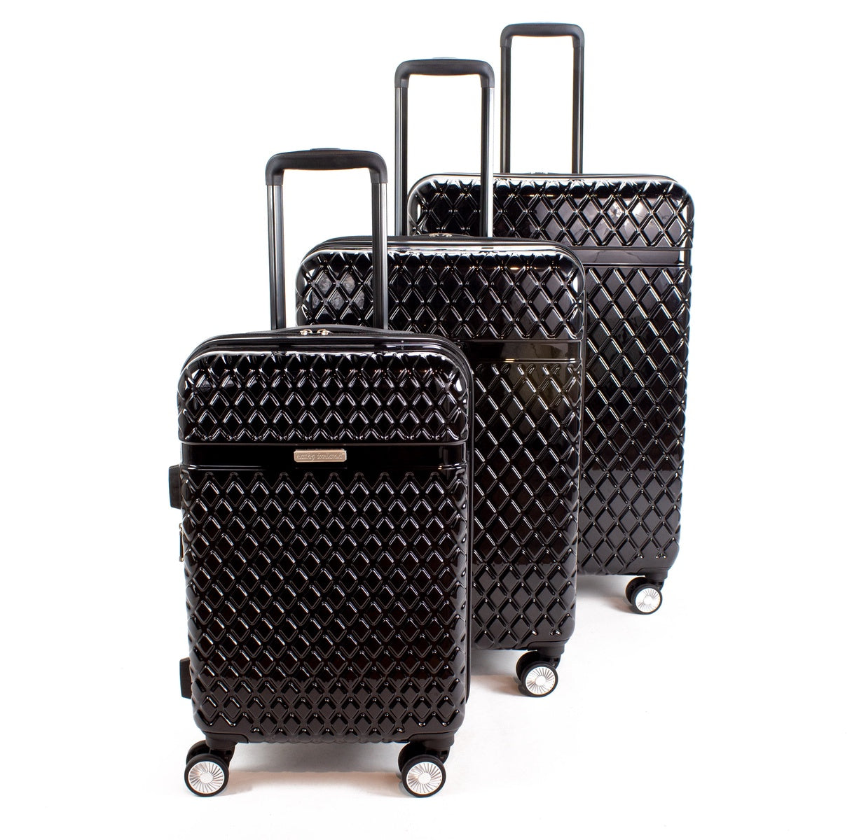  Kathy Ireland Kathy Ireland Yasmine 3-Piece Hardside Luggage Set - Black Leopard - Bonton