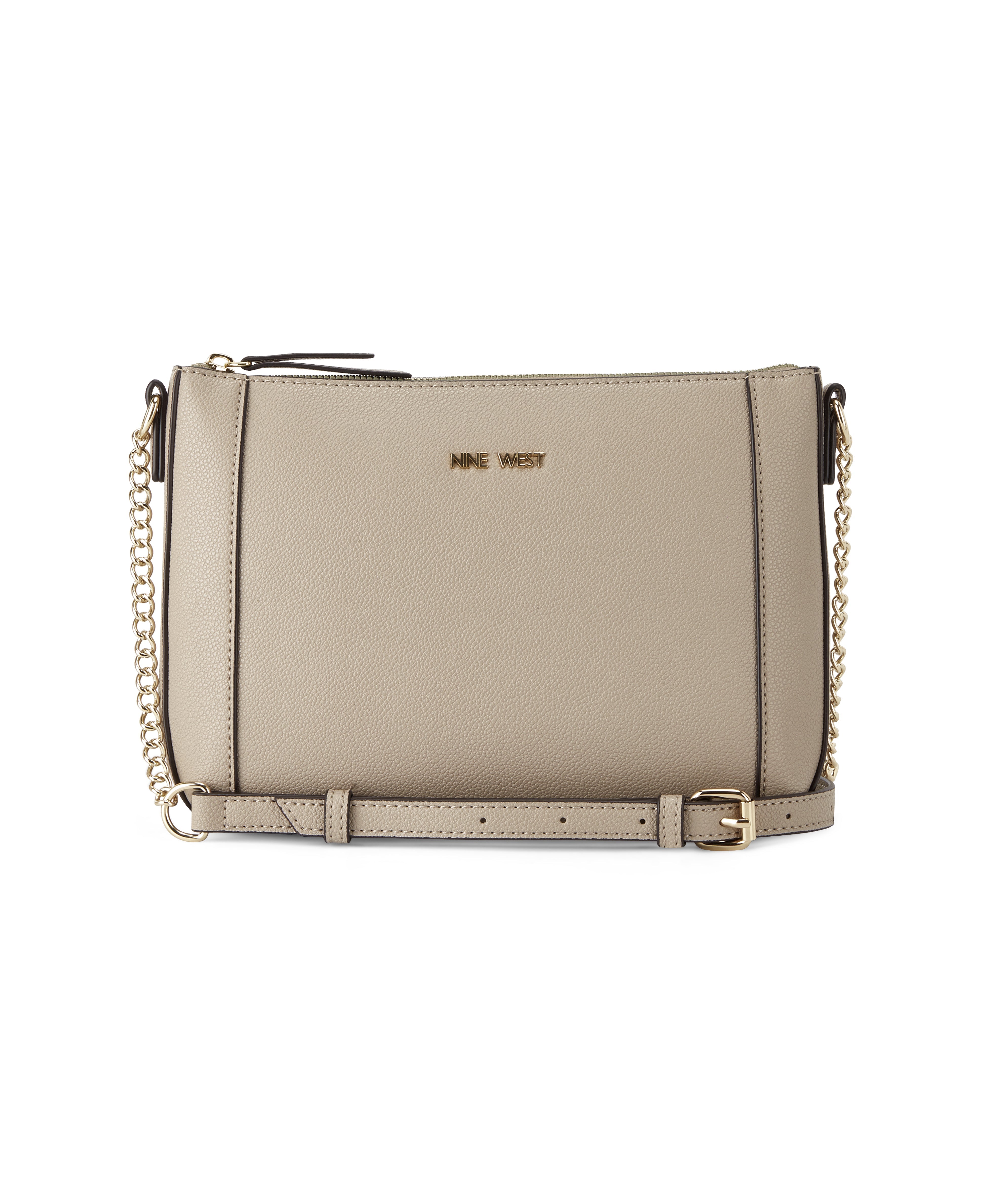  Nine West Basil Top Zip Crossbody - Pumice - Bonton