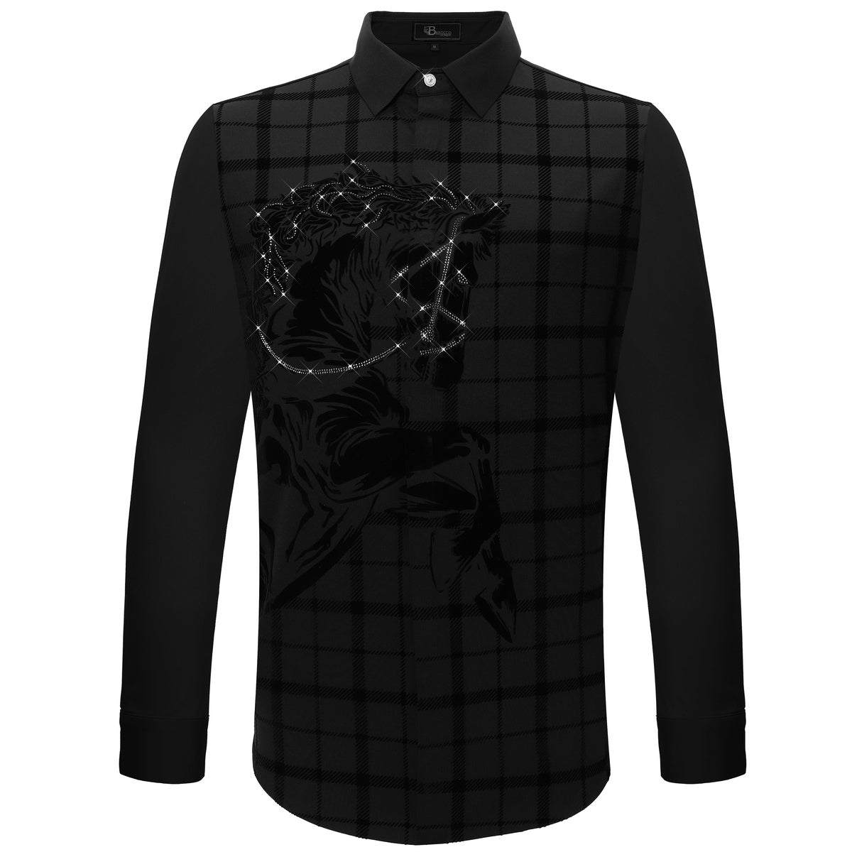  Barocco Bronco Edge Button-Up Shirt BLACK - BLACK - Bonton
