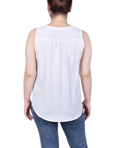 Sleeveless Button Front Blouse