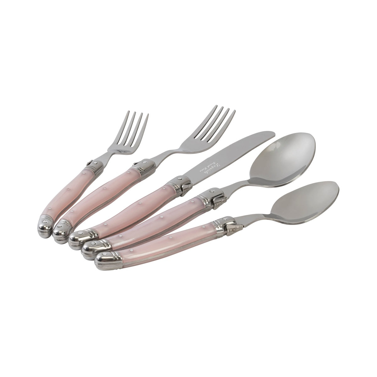  French Home Laguiole 20 Piece Stainless Steel Flatware Set, Service for 4, Petal Pink - Default Title - Bonton