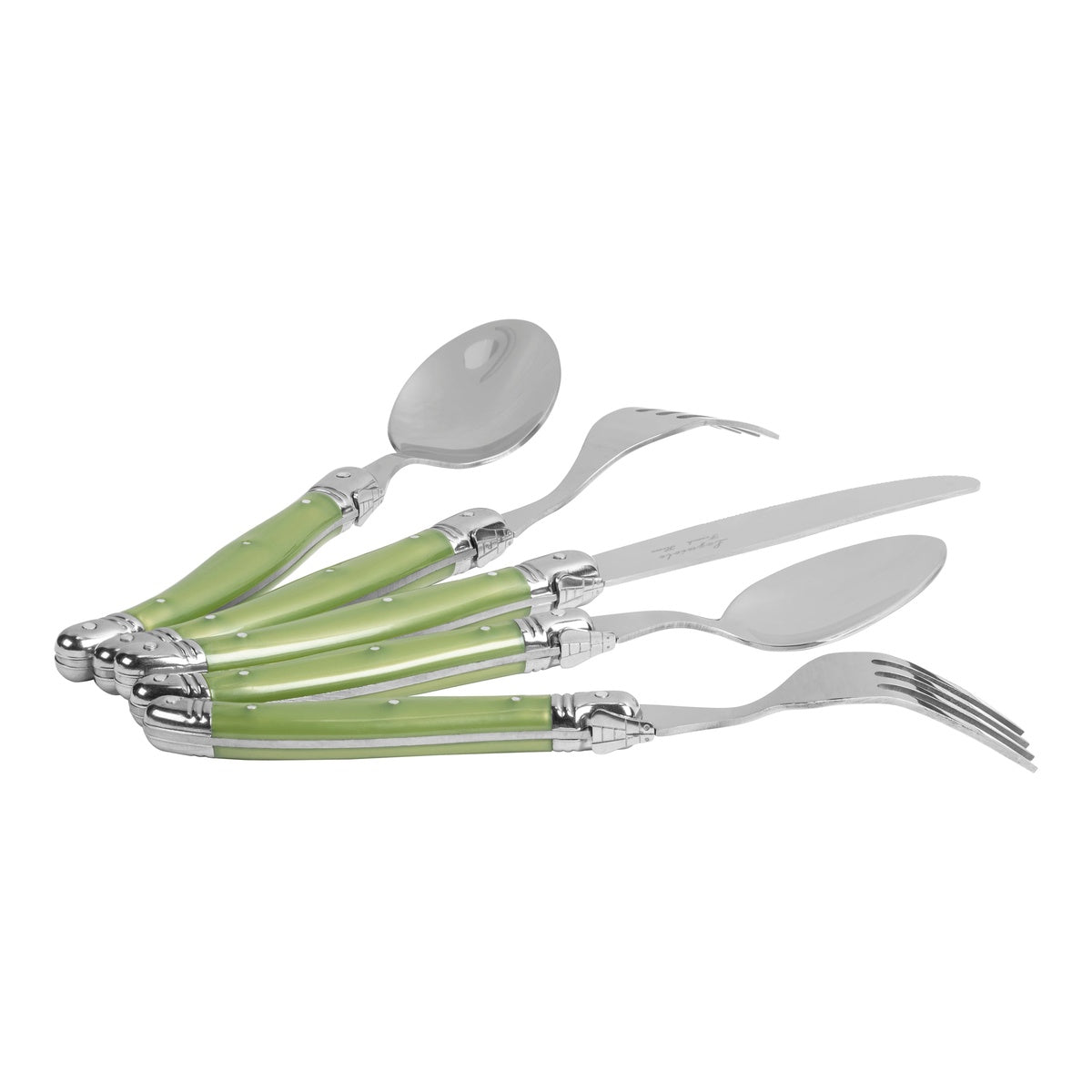  French Home 20-Piece Stainless-Steel Laguiole Flatware Set, Service for 4, Spring Green - Default Title - Bonton