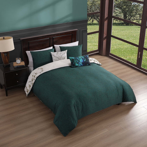 Bebejan Peacock Jardin 5 Piece Reversible Comforter Set