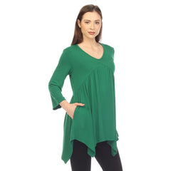 Women's Empire Waist V-Neck Tunic Top