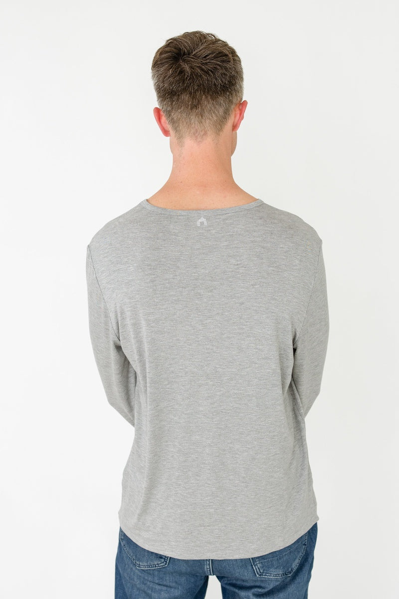  Cabana Life Grey Bamboo Long Sleeve Sun Shirt - S - Bonton