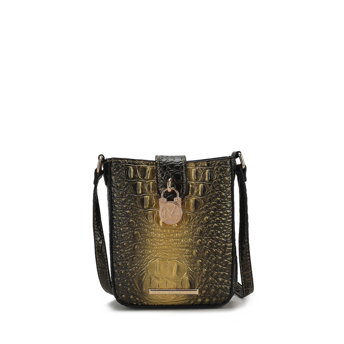  MKF Collection Avery Croc-Embossed Crossbody Bag - Croco Navy - Bonton