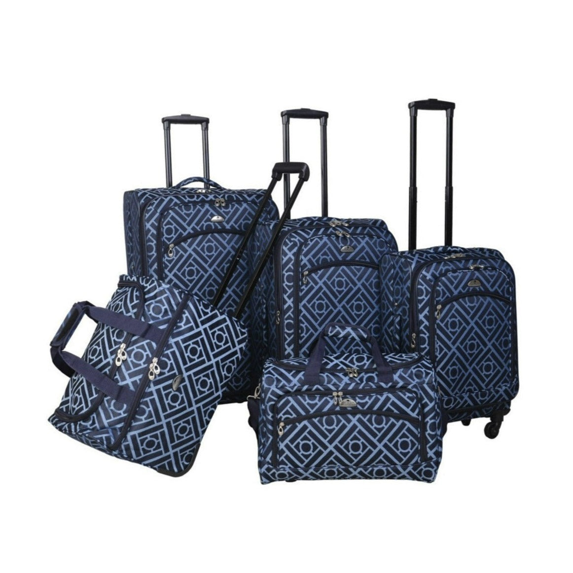  American Flyer American Flyer Astor 5-Piece Spinner Luggage Set - Blue - Bonton