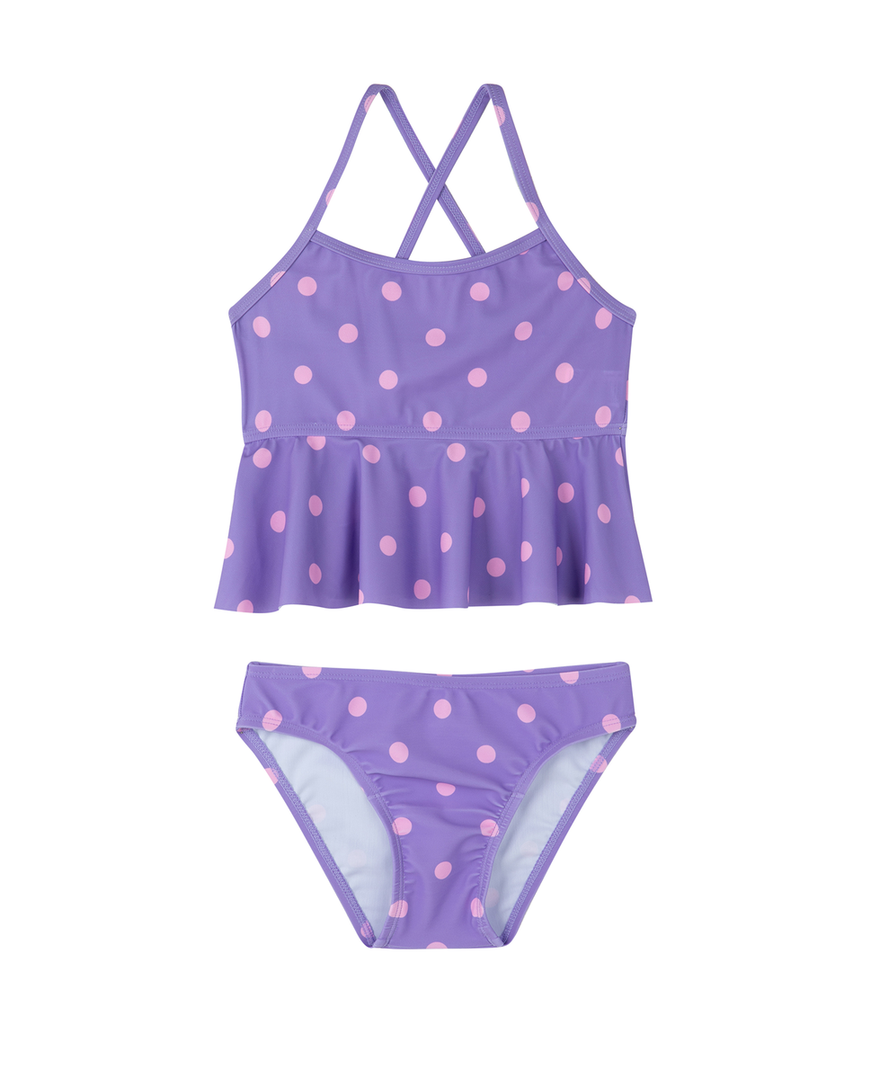  Gottex Kids Dot Dot Dot  Scoop Neck Ruffle Swim Set - Purple - Bonton