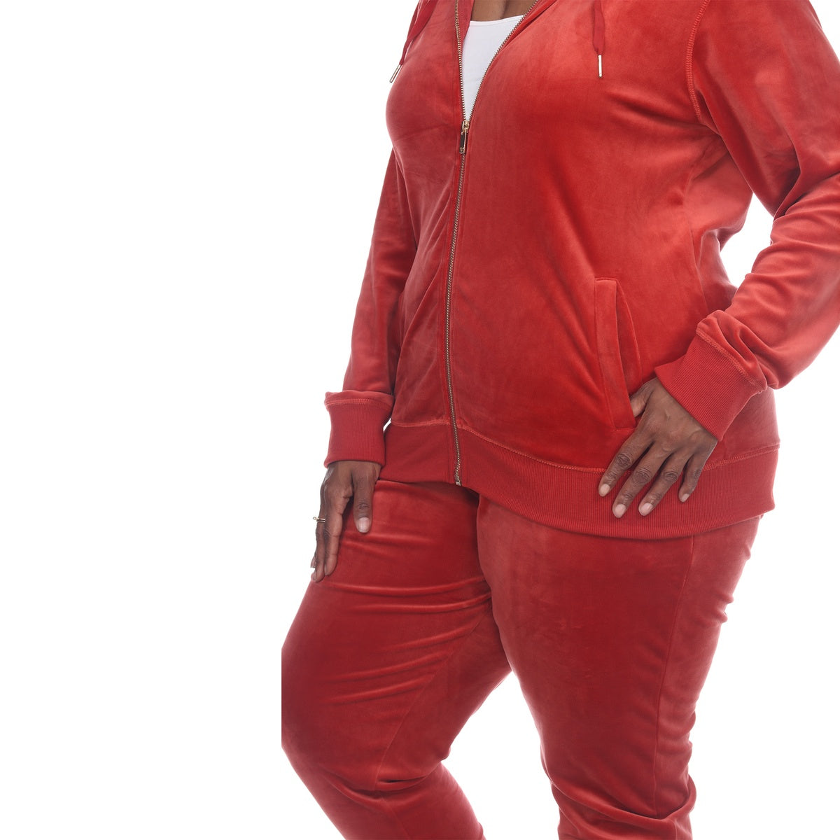  White Mark Plus Size 2 Piece Velour Tracksuit Set - 3X - Bonton