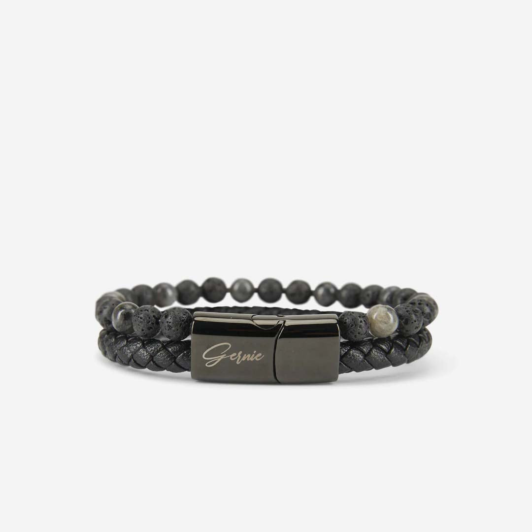  Gernie NYC Premium Bradbury Men's Bracelet - Black - Bonton