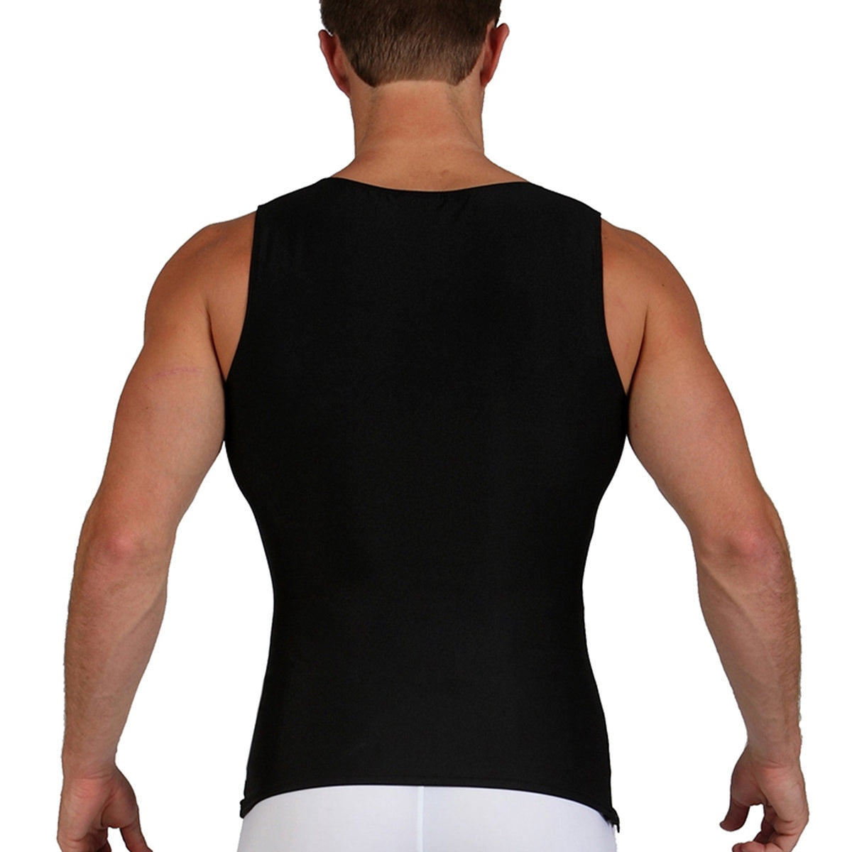  InstantFigure Insta Slim Compression Sleeveless Muscle Tank With Zipper MS00Z1 - White - Bonton