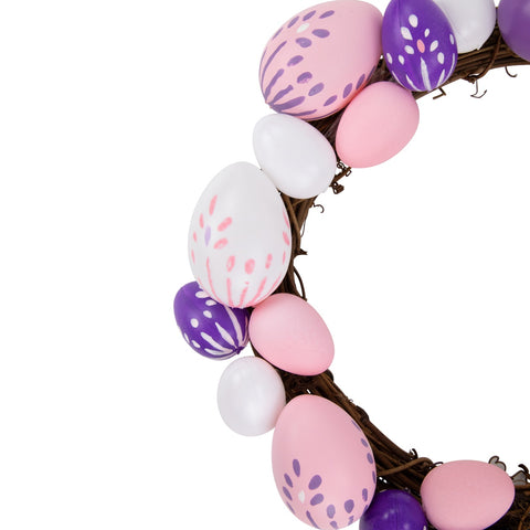 10" Pastel Pink  Purple and White Easter Egg Spring Wreath