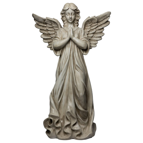 29.5" Angel Standing in Prayer Outdoor Garden Statue