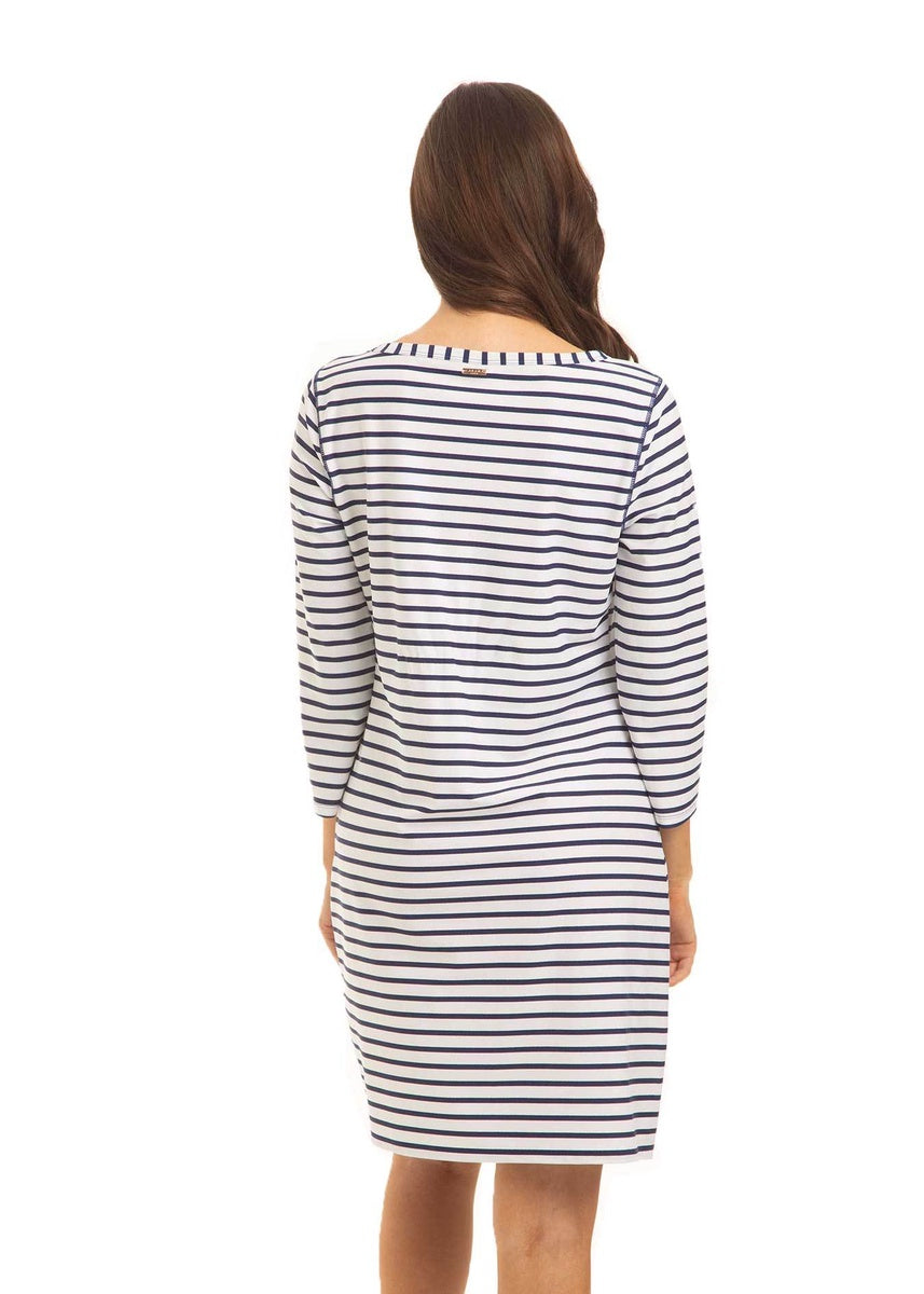  Cabana Life Navy Stripe Cabana Shift Dress - XS - Bonton