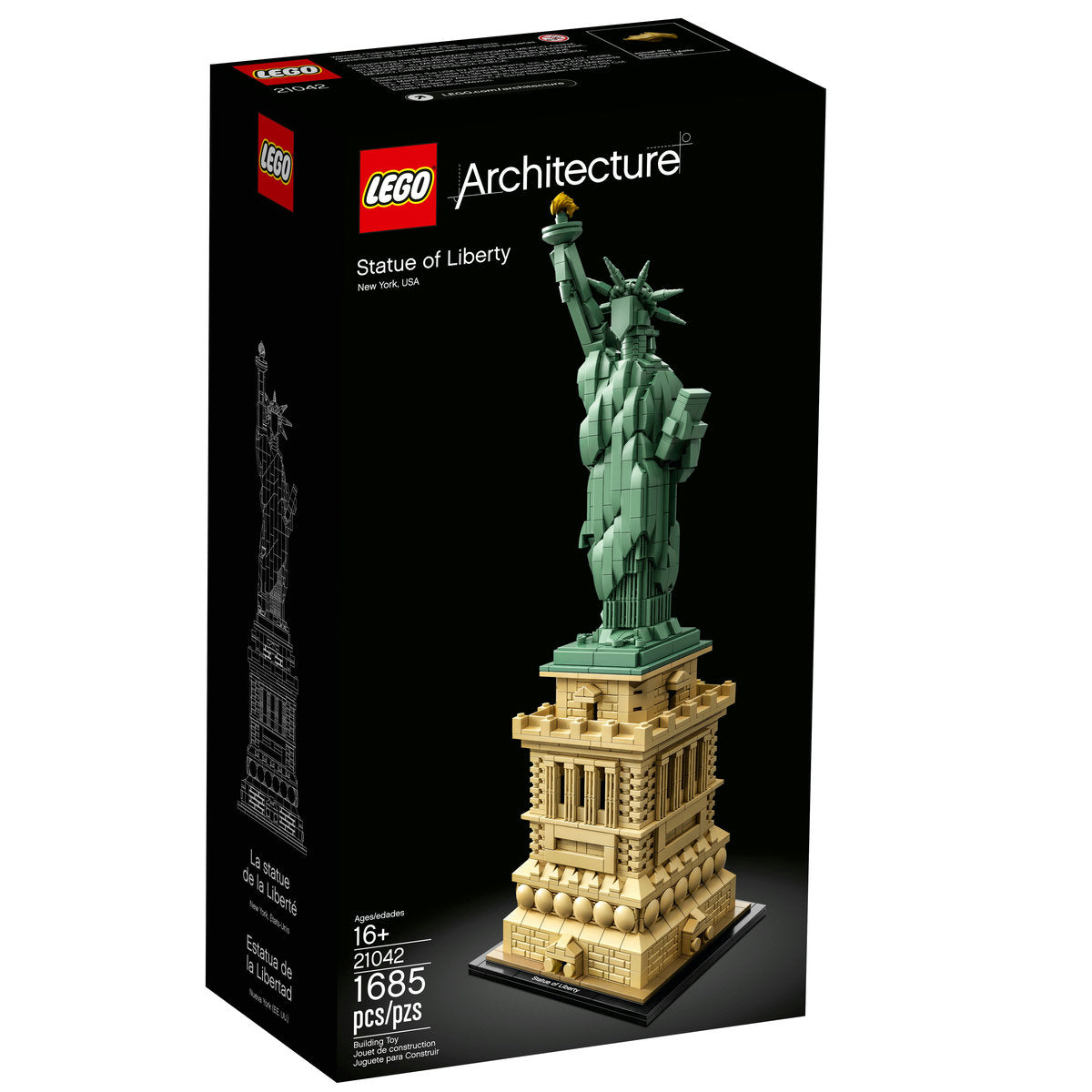  LEGO LEGO Architecture Statue of Liberty 21042 Building Kit 1685 Piece - LEGO Architecture - Bonton
