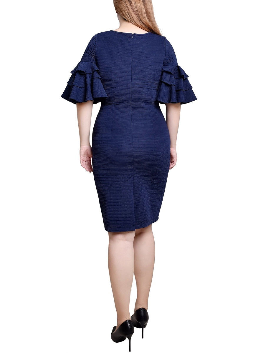  NY Collection Bolero Sleeve Body Con Dress - Blush - Bonton