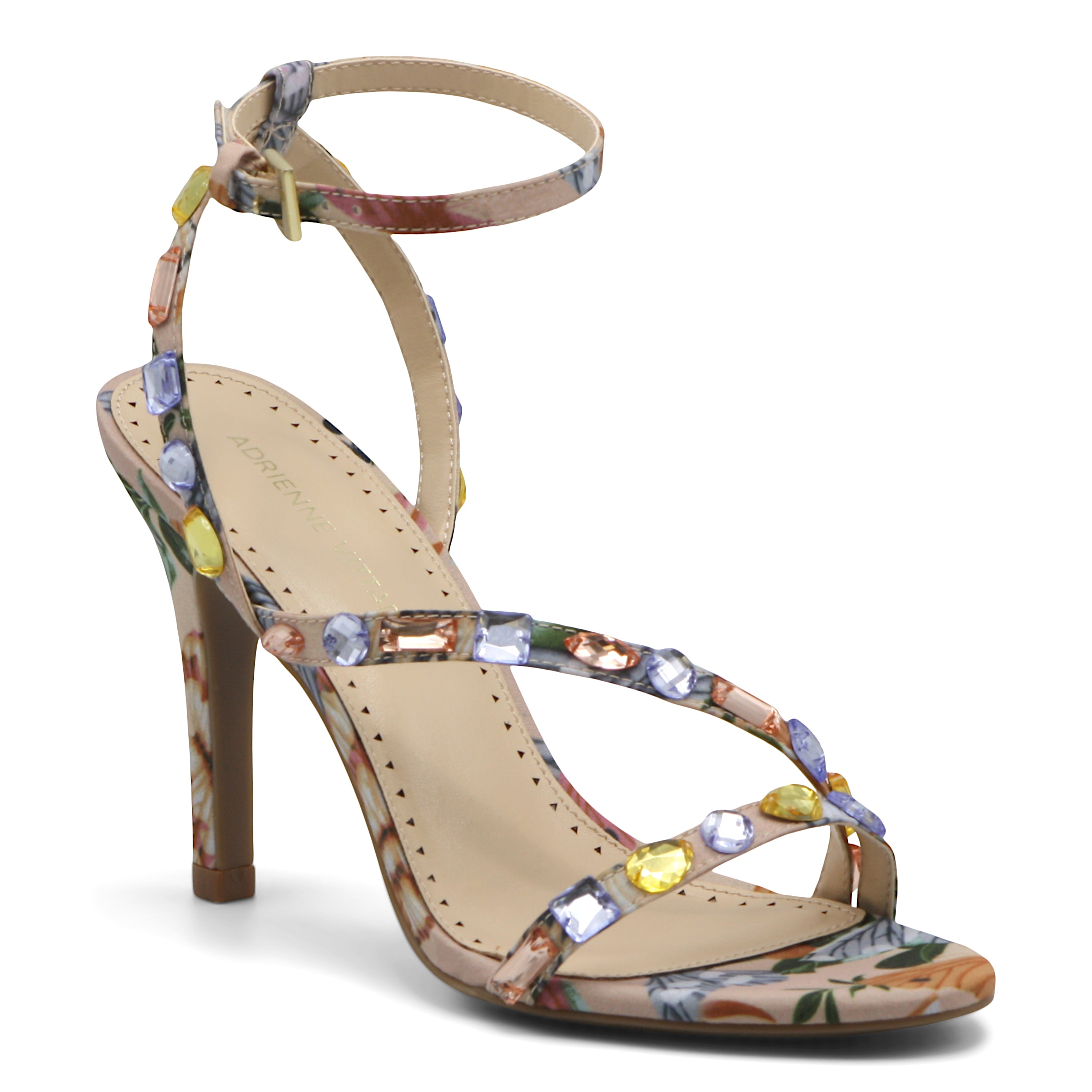  Glow-3 Strappy Jeweled Dress Sandals - Nude Multi - Bonton