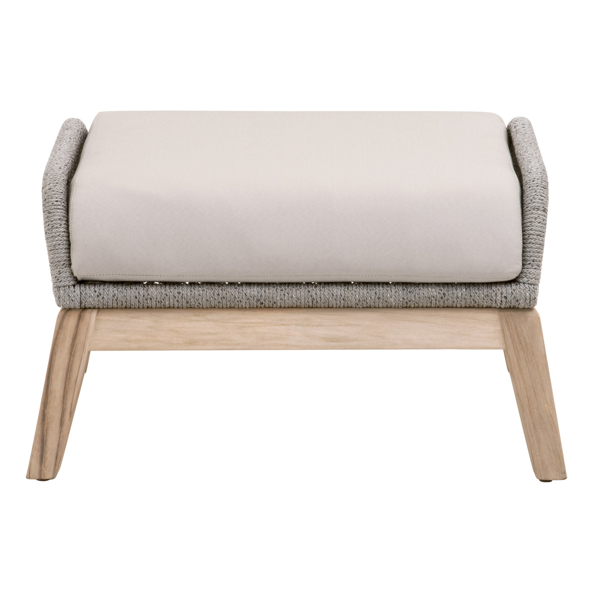  Essentials For Living Loom Outdoor Footstool - Platinum Gray - Bonton