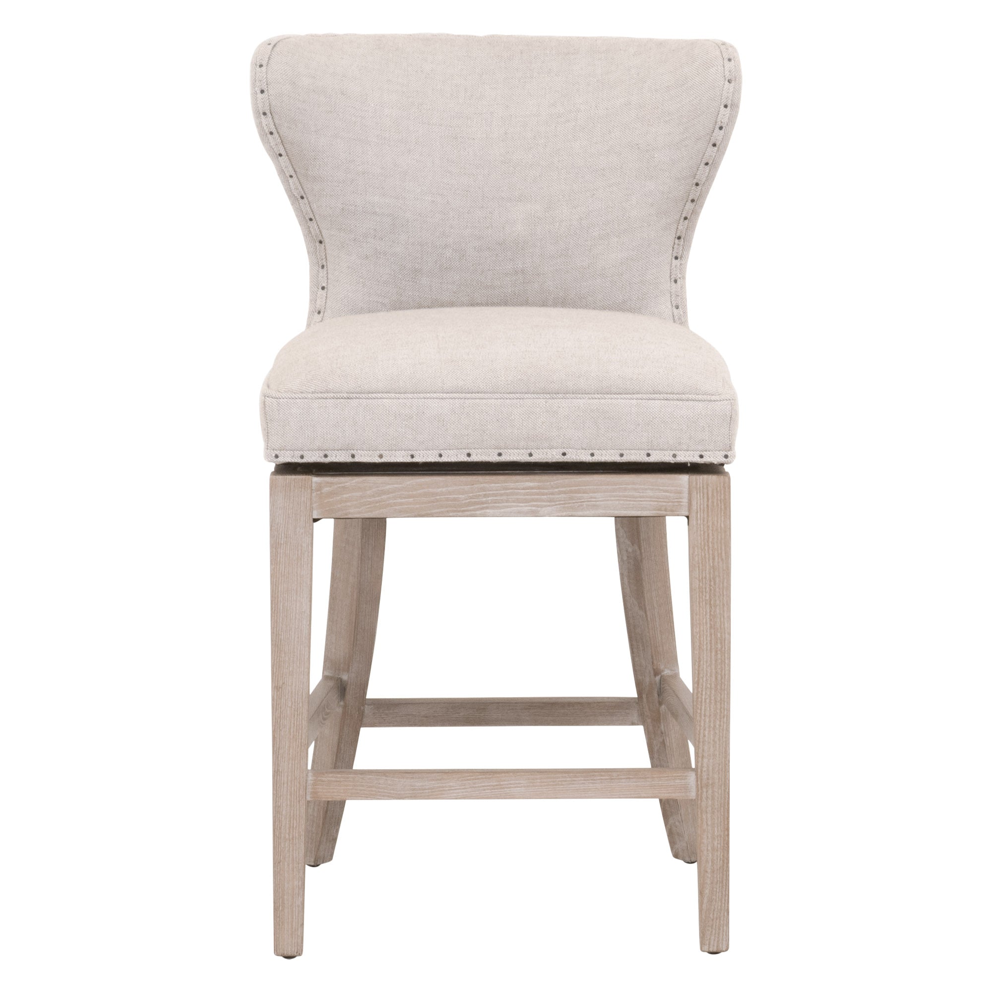  Essentials For Living Milton Swivel Counter Stool - Bisque French Linen Natural Gray Ash - Bonton