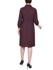 Long Roll Tab Sleeve Shirtdress