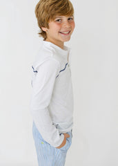 Boys White Sport Zip Top