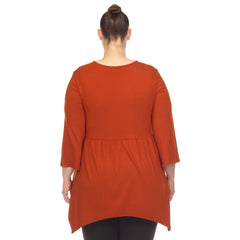 Plus Size Empire Waist V-Neck Tunic Top