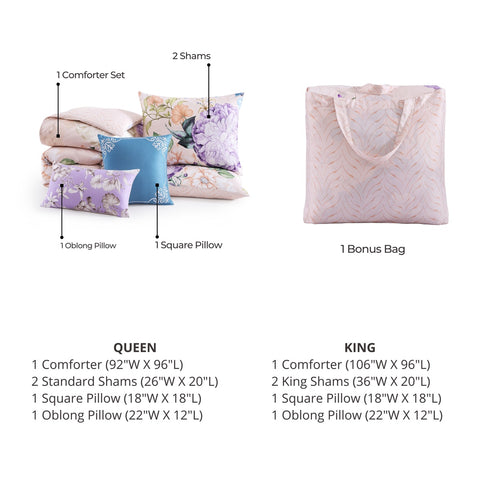 Bebejan Bright Bouquet 5 Piece Reversible Comforter Set