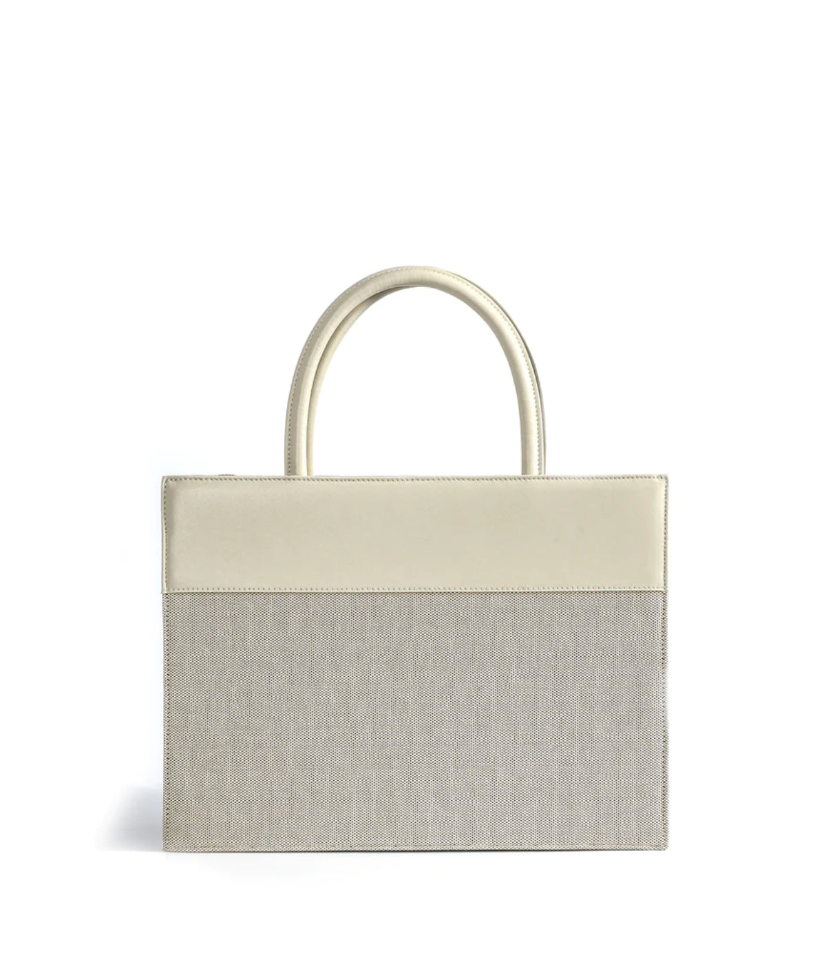  Bob Ore Victoria Tote Leather Canvas Combo Bag White - White - Bonton