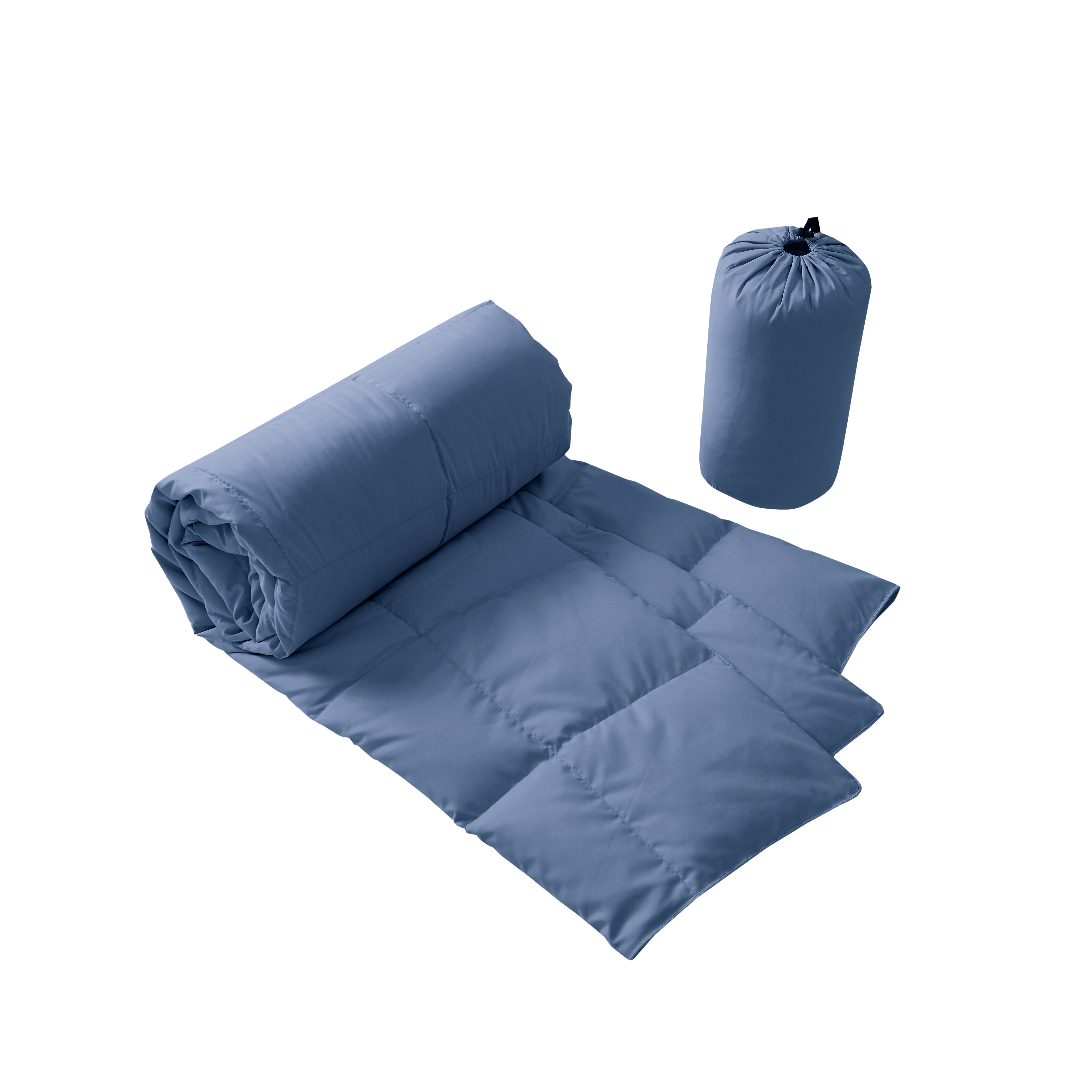  Beautyrest 650 Fill Power Packable Down Throw With Pouch - Blue - Bonton