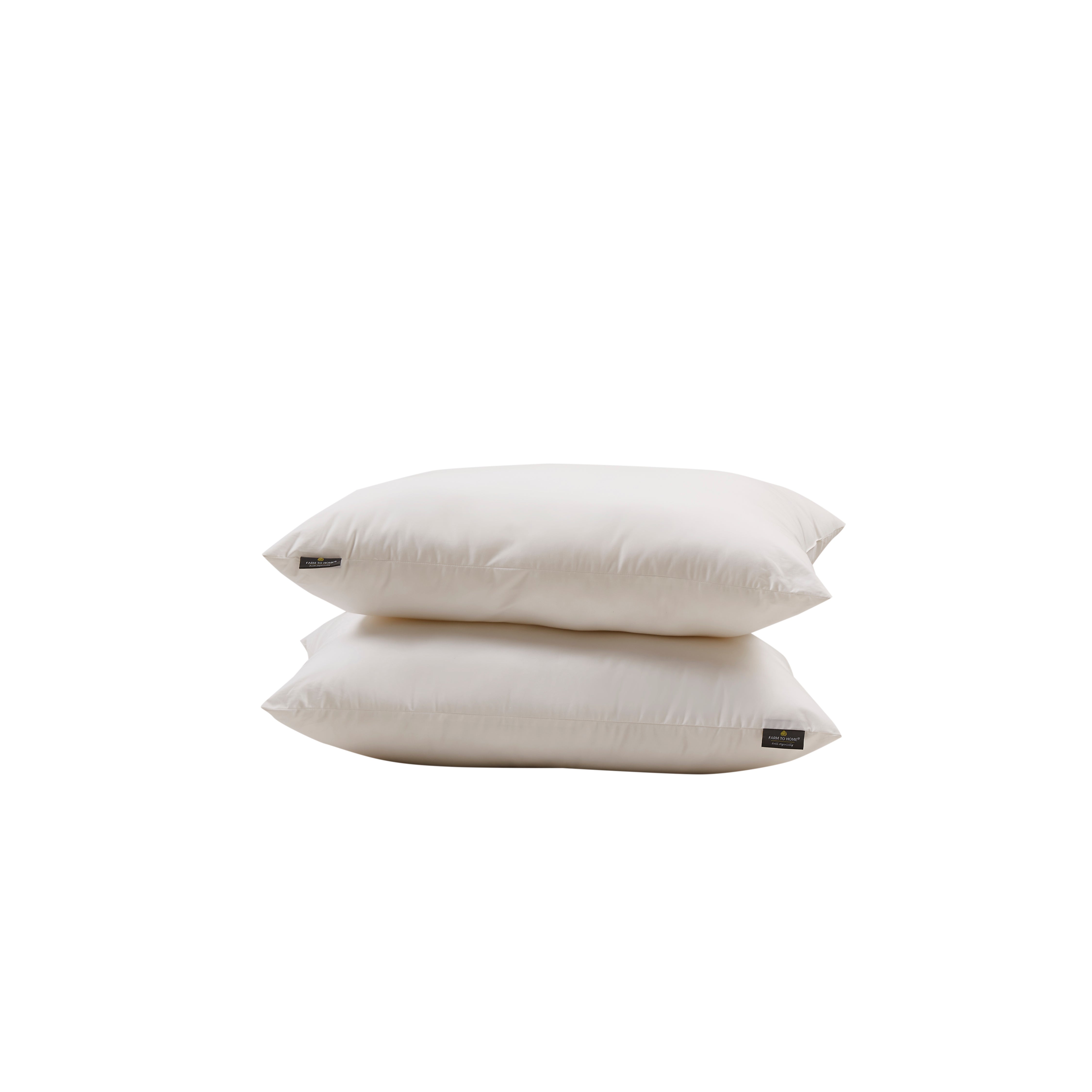  Farm to Home Farm To Home 100% Organic Cotton 2 Pack Down Alternative Pillows - White - Bonton