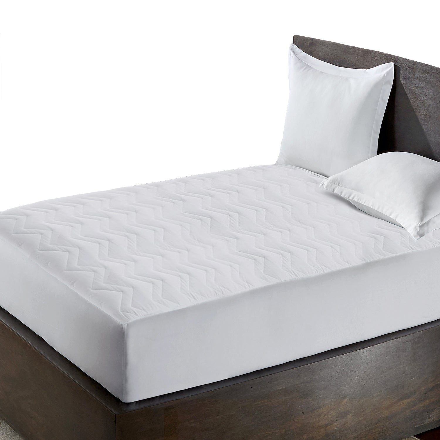  Kathy Ireland Kathy Ireland Microfiber Classic Down Alternative Mattress Pad - White - Bonton