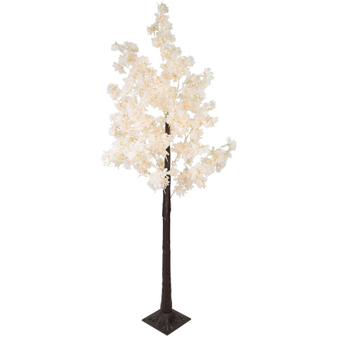 6' LED Lighted White Floral Artificial Tree - Warm White Lights