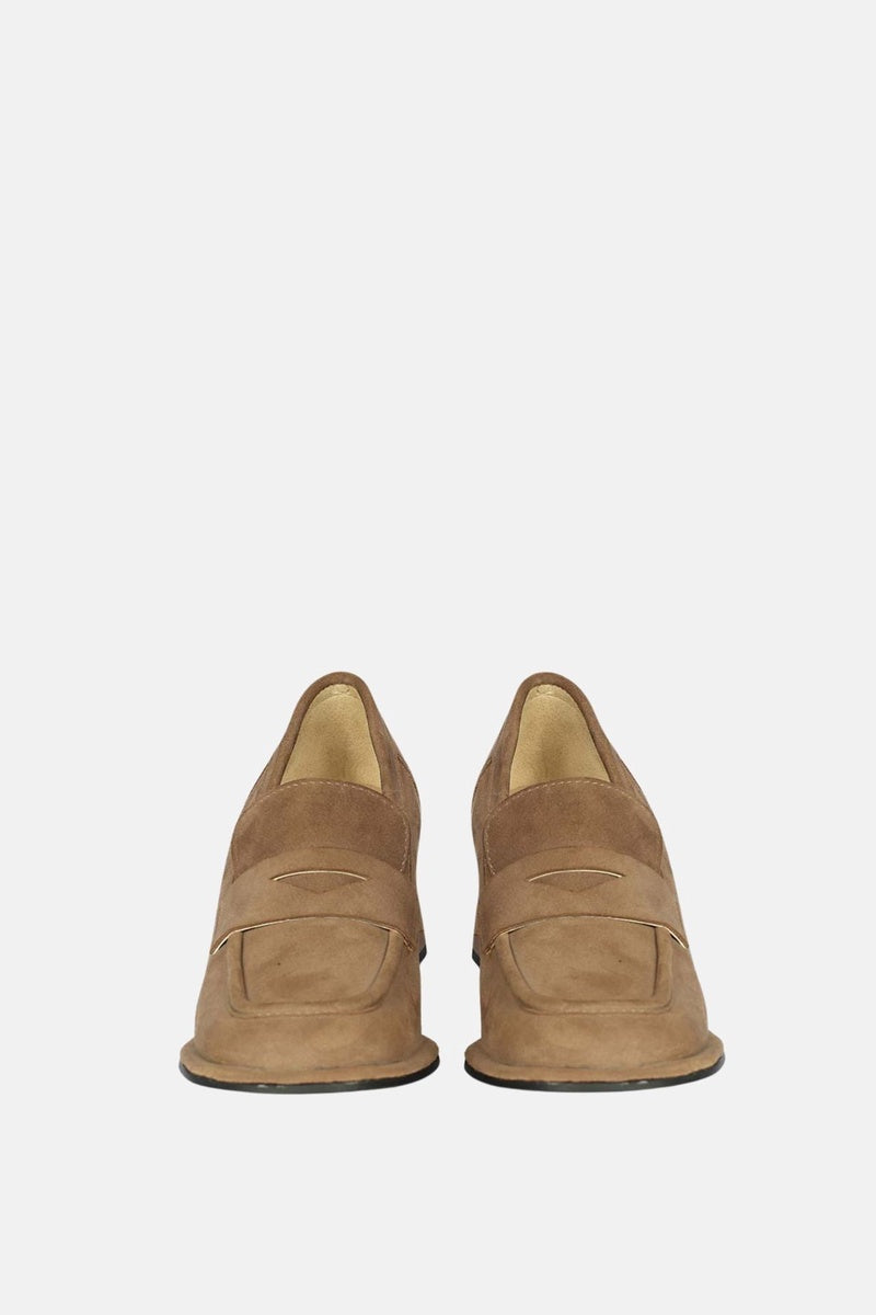  Saint G Viviana Suede - Heel Loafers - Dark Taupe - Bonton