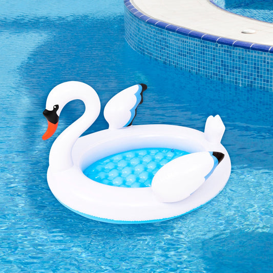 Inflatable Swan Kiddie Pool - 42.5" - White and Blue