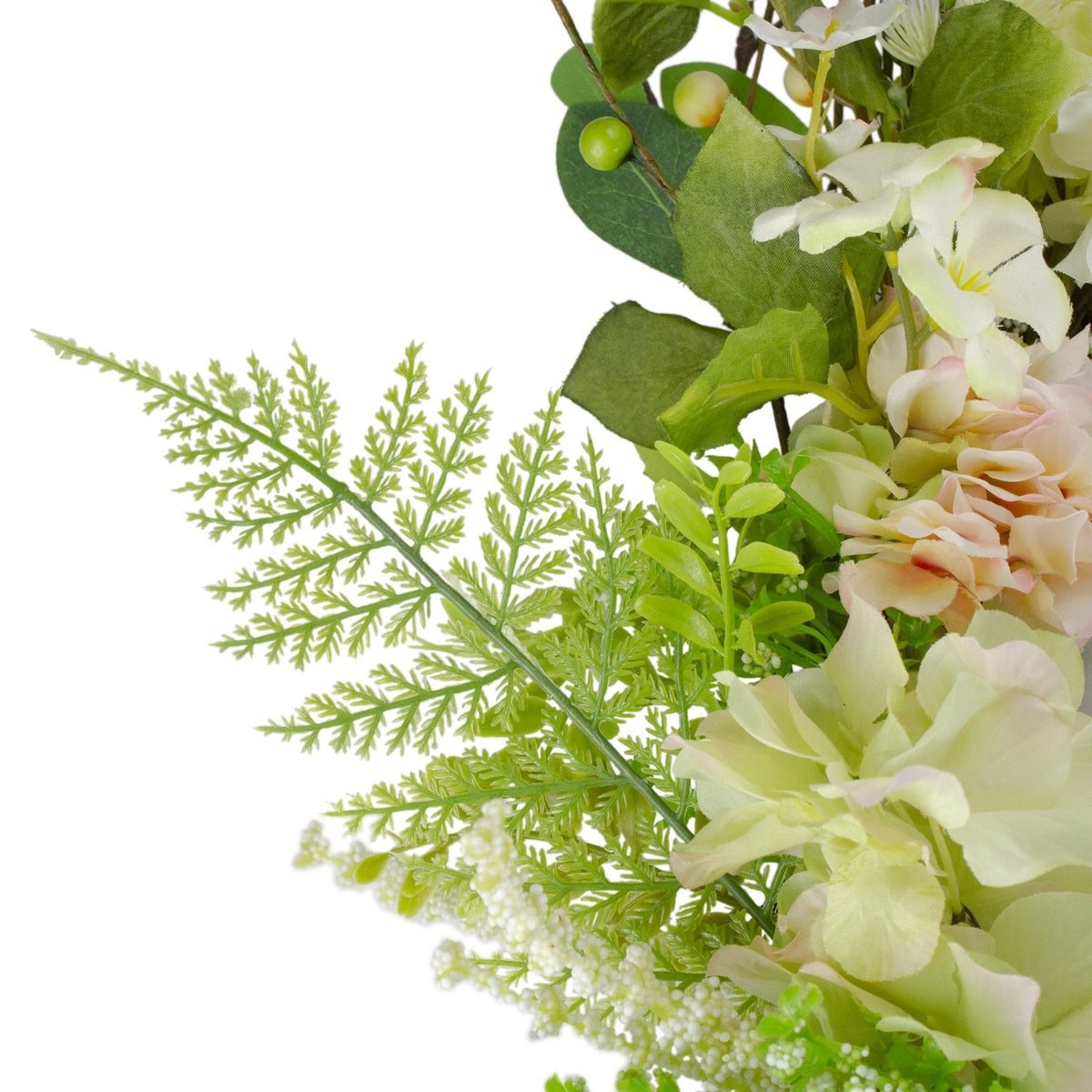  Northlight Hydrangea and Fern Spring Floral Berry Wreath-  28