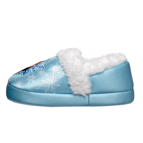 Disney Frozen Girls Slippers - Elsa and Anna Plush Lightweight Warm Comfort Soft Aline House Shoes - Purple (Sizes 5-12 Toddler)