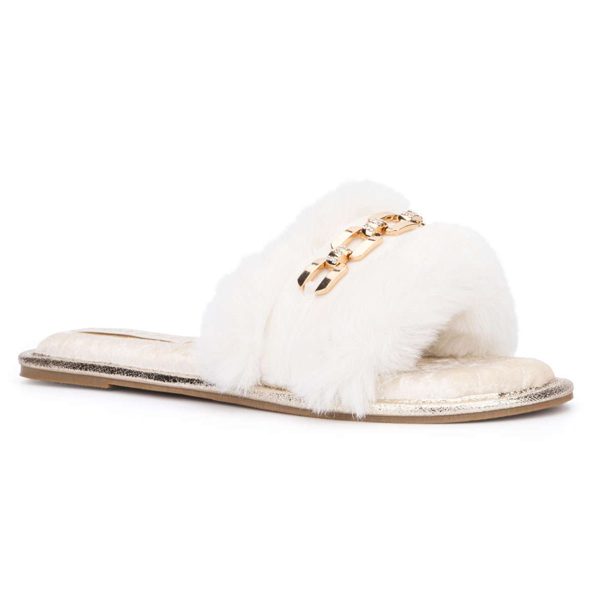  Torgeis Women's Valentina Furry Slides - White - Bonton