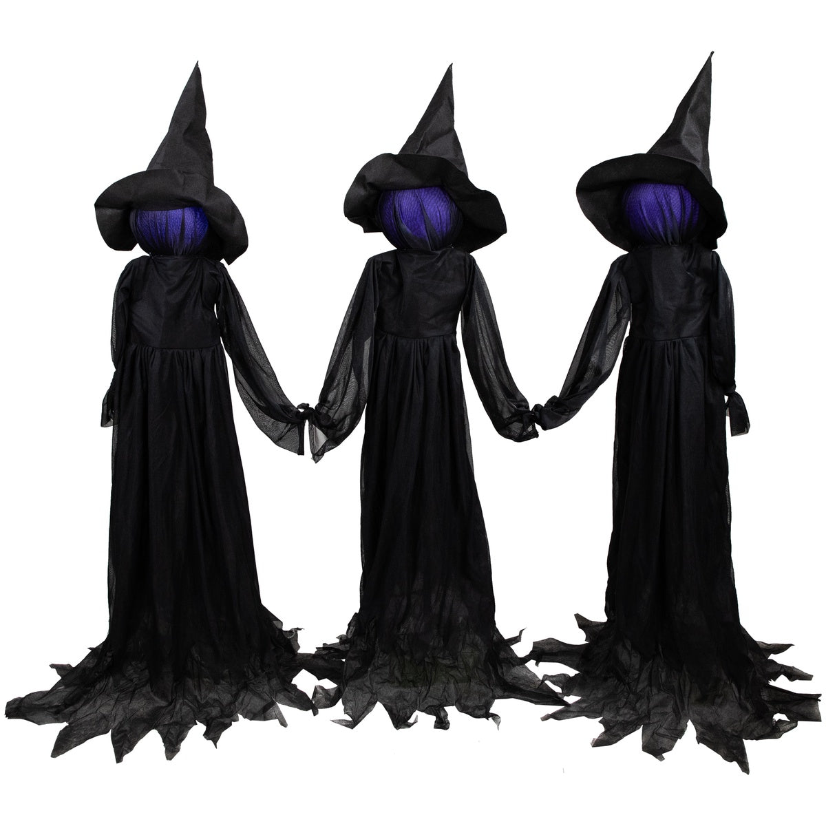  Northlight Lighted Faceless Witch Trio Outdoor Halloween Stakes - 4' - Default Title - Bonton