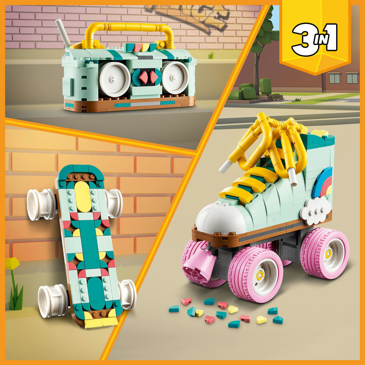  LEGO LEGO® Creator Retro Roller Skate 3in1 Toy 31148 - Art and Design - Bonton